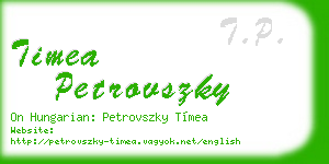 timea petrovszky business card