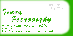 timea petrovszky business card